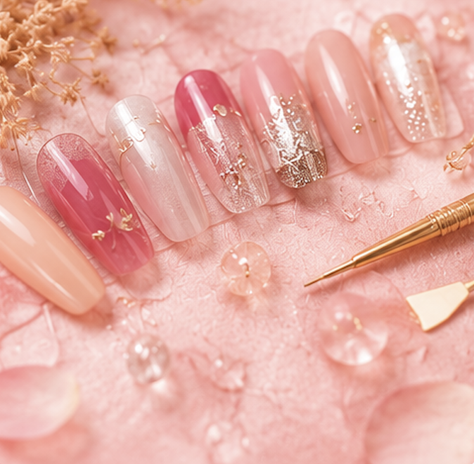Acrylic and bio-gel nail designs