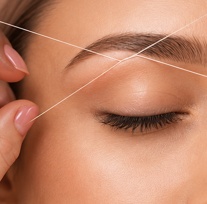 Eyebrow threading treatment