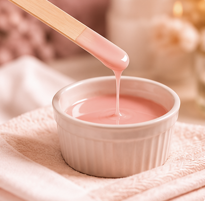 Pink waxing treatment preparation